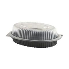 Anchor Packaging 4111185 Plastic Roaster Container w/Lid - 10.8" x 8"