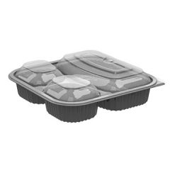 Anchor Packaging 4118523 Culinary Squares 3-Compartment Square Container w/Lid