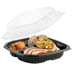 Anchor Packaging 4699631 3-Compartment Hinged-Lid Microwaveable Takeout Container