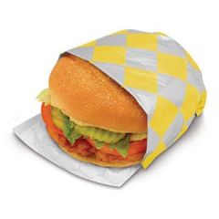 Bagcraft 300828 10-1/3" x 13" Insulated Silver/Yellow Foil/Paper Food Wrap