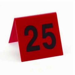Cal-Mil 226-1 Set of # 26 to # 50 Red Number Tent w/Black Numbers