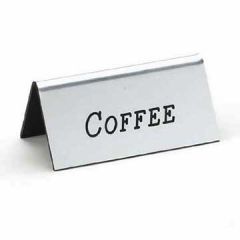 Cal-Mil 228-1-010 "Coffee" 3"x1 1/2" Silver Beverage Tent Sign