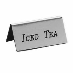 Cal-Mil 228-5-010 "Iced Tea" 3"x1 1/2" Silver Beverage Tent Sign
