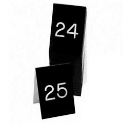 Cal-Mil 3" X 3" Black/White #1-25 Engraved Number Tent (Two-Sided)