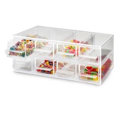 Cal-Mil Clear Topping Dispenser With 8 Notched Drawers