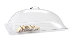 Cal-Mil 10x12x4 1/2 Dome Chafer/Display Cover w/ One End Cut Out