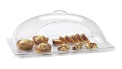 Cal-Mil 324-10 10x12x4 1/2 Dome Chafer/Display Cover w/ One Side Cut Out