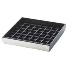 Cal-Mil 6x6 Black with Silver Trim Drip Tray