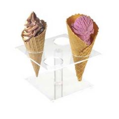 Cal-Mil 4 Hole Clear Pedestal Waffle Cone Holder