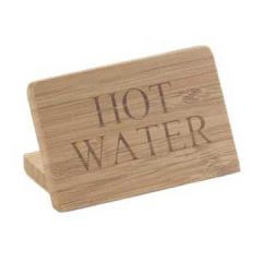 Cal-Mil "Hot Water" Bamboo Finish Beverage Sign