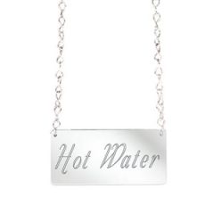 Cal-Mil "Hot Water" Silver Hanging Urn Sign