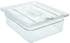 Cambro 10CWCHN135 Full Size Clear Camwear Food Pan Handled Notched Lid