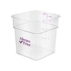 Cambro 4SFSCW441 CamSquare 4Qt Allergen-Free Plastic Food Container