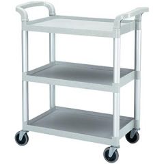 Cambro BC331KD480 Speckled Gray Three Shelf Utility Cart