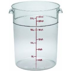 Cambro RFSCW22135 Camwear Storage Container, Round, 22qt, Clear