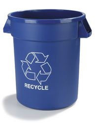 Carlisle 341020REC14 Bronco 20 Gallon Blue Recycle Waste Container