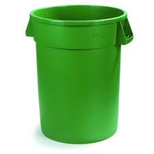 Carlisle 34105509 Bronco 55 Gallon Waste Container -Green Round