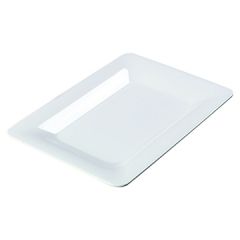 Carlisle 4441402 Palette Designer Displayware White Wide Rim Plate 14"X10"