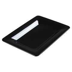 Carlisle 4441403 Palette Designer Displayware Black Wide Rim Plate 14"X10"