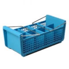 Carlisle C32P214 Perma-Sil Blue Flatware Basket w/ Handles