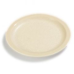Carlisle PCD21025 10" Tan Polycarbonate Narrow Rim Plate