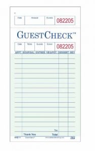 National Checking Company G3616 Guest Check