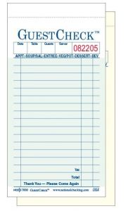 National Checking Company G7000 Guest Check 3-1/2"x6-3/4"