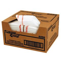 Chicopee 8250 Chix 13" x 24" Medium Duty Foodservice Towels - Wht/Red
