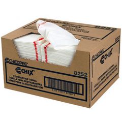 Chicopee 8252 Chix 13" x 21" Medium Duty Foodservice Towels - Wht/Red