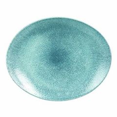 Churchill RKTBOP581, Raku Oval Plate, 10-5/8", Topaz Blue