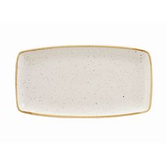 Churchill SWHSOP141 Stonecast 14" x 7-1/4" Oblong Plate - Barley White