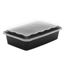 Cube Packaging CR-927B-VL 28oz Vented Plastic Takeout Container Combo