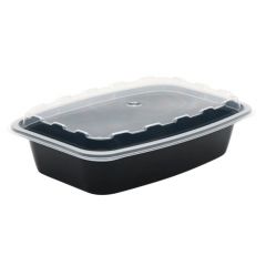 Cube Packaging CR-928B 28oz Plastic Rectangular Container Combo