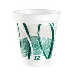 Dart 12J16E Impulse 12 oz Green J-Style Printed Foam Cups