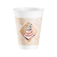 Dart 12X12G Cafe G 12 oz Red Thermo-Glaze Printed Foam Cups