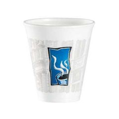 Dart 12X16TWN Uptown 12 oz Blue Thermo-Glaze Printed Foam Cups