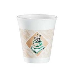 Dart 8X8G Cafe G 8 oz Green Thermo-Glaze Printed Foam Cups