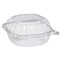 Dart C57PST1 ClearSeal 6" Hinged Plastic Sandwich Containers
