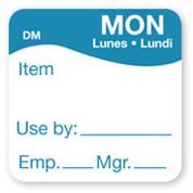 Daymark IT110073-1 Monday 'Use By' 1" x 1" Label, Blue - Roll/250