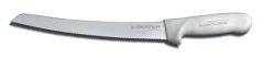 Dexter Russell S147-10SCG-PCP Sani-Safe (18173G) 10" Curved Scalloped Edge Bread Knife w/Green Handle