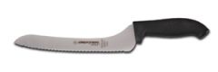 Dexter Russell SG163-9SCB-PCP Sofgrip (24423B) 9" Black Scalloped Offset Sandwich Knife