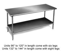 Eagle T2460SB 60"W x 24"D Commercial Work Table