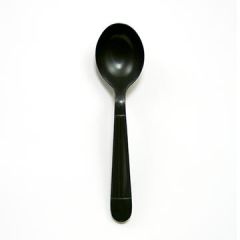 Empress E179004 Essentials HW Black Plastic Soup Spoon - Bulk