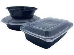 Empress EMBL38RT 38oz Rectangular Plastic To-Go Container w/ Clear Lid