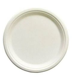 Empress EPL-09-PF Earth Heavy Weight Bagasse Plate - 9", White