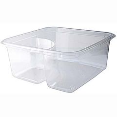 Fabri-Kal GS6-2 Greenware 6" Square 2-Comp To-Go Containers