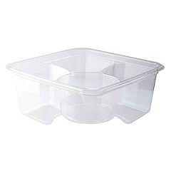 Fabri-Kal GS6-3W Greenware 6" Sq 3-Comp To-Go Containers