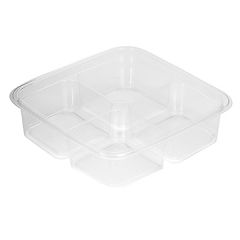 Fabri-Kal GS6-4S Greenware 6" Square 4-Compartment To-Go Containers