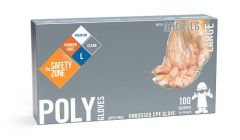 Safety Zone GDCP-SM Clear Powder Free Cast Polyethylene Gloves, Small