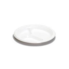 Genpak 71300 Aristocrat 10-1/4" White Plastic Plates - 3-Compartment